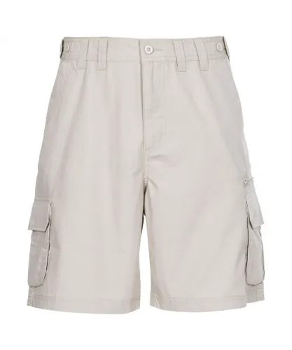 Trespass Mens Gally Water Repellent Hiking Cargo Shorts - White