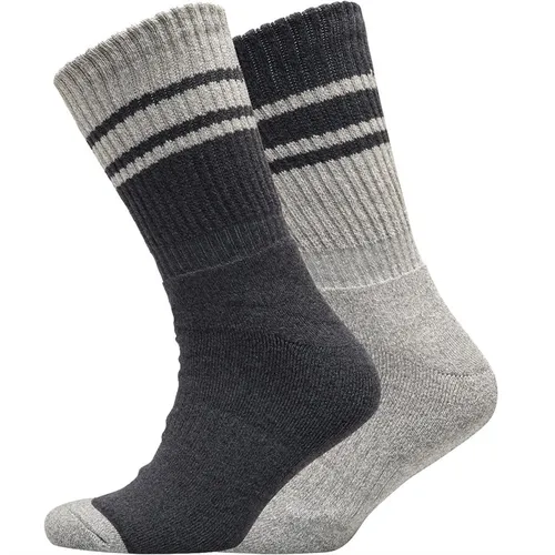 Trespass Mens Hitched Anti Blister Two Pack Boot Socks Black Marl/Grey Marl