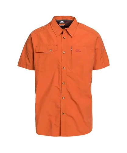 Trespass Mens Lowrel Short Sleeve Travel Shirt - Orange