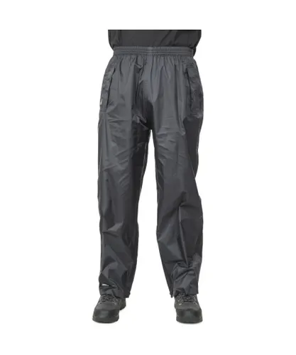 Trespass Mens & Womens/Ladies Packaway Qikpac Waterproof Trousers - Black Polyamide