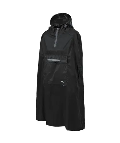 Trespass Qikpac Unisex Hooded Waterproof Packaway Poncho - Black