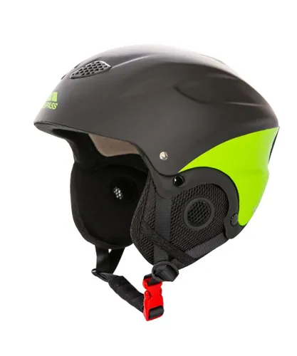 Trespass Unisex Adults Skyhigh Protective Snow Sport Ski Helmet (Black/Green) - Size Medium