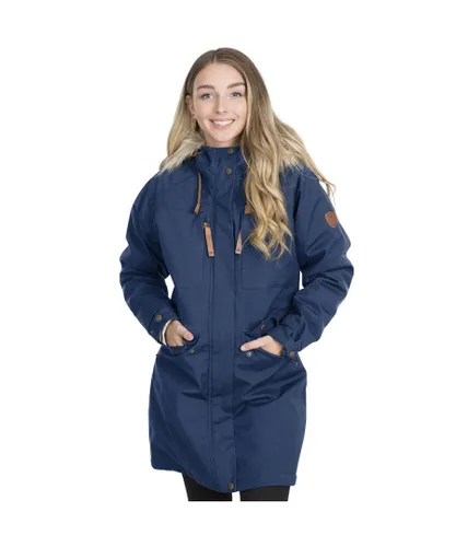 Trespass Womens Faithful TP75 Windproof Padded Jacket Coat - Navy Cotton