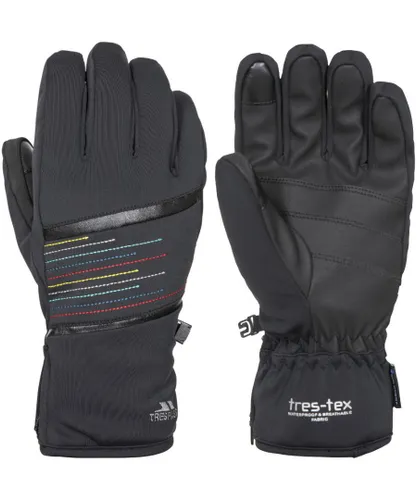 Trespass Womens Kay Lightly Padded Elasticated Ski Gloves - Black - Size Small