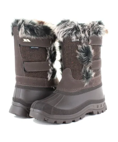 Trespass Womens/Ladies Brace Waterproof Fleece Lined Winter Snow Boots - Brown Rubber