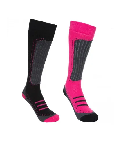Trespass Womens/Ladies Janus II Ski Socks (Pack Of 2) (Cassis/black) - Multicolour