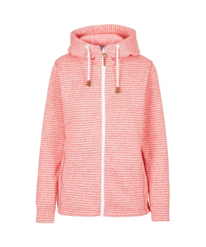 Trespass Womens/Ladies Kari Striped Fleece Jacket (Rhubarb Marl) - Pink