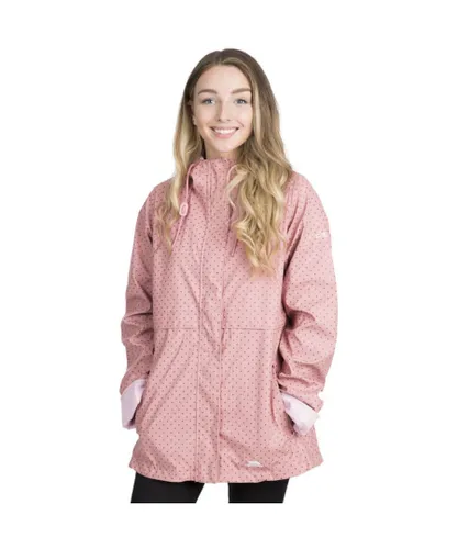 Trespass Womens Splosh Windproof Waterproof Hooded Rain Coat - Pink Rubberised Polyester