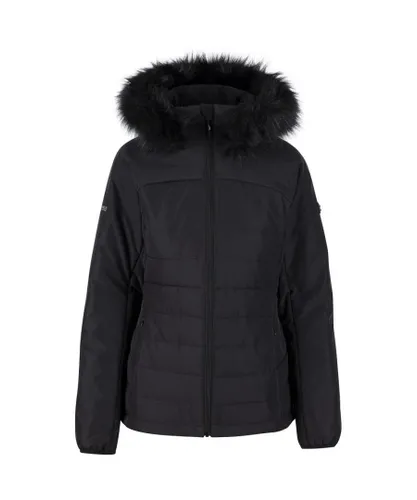 Trespass Womens Translate Warm Padded Hooded Coat - Black