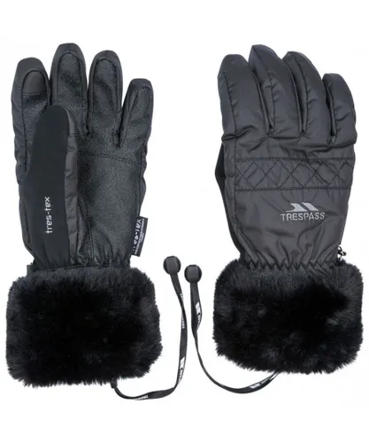 Trespass Womens Yanki Lightly Padded Winter Warm Gloves - Black