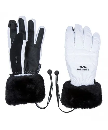 Trespass Womens Yanki Lightly Padded Winter Warm Gloves - White