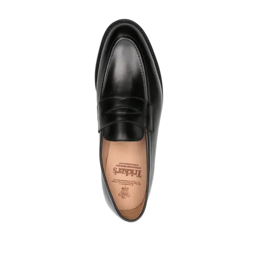 Tricker's , Black Flat Shoes with Polished Finish ,Black male, Sizes: