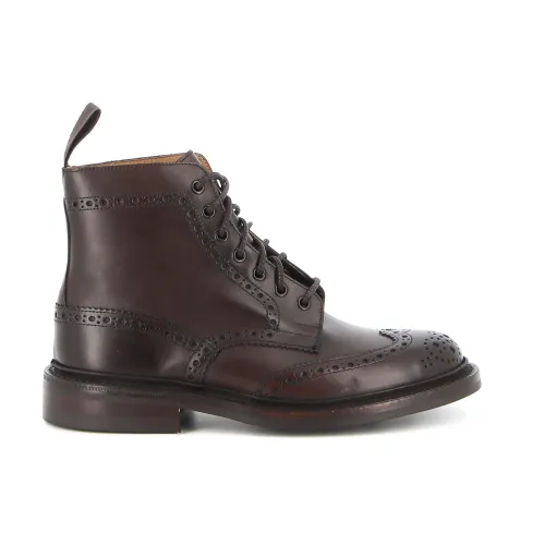 Tricker's , Brown Leather Brogue Ankle Boot ,Brown male, Sizes: