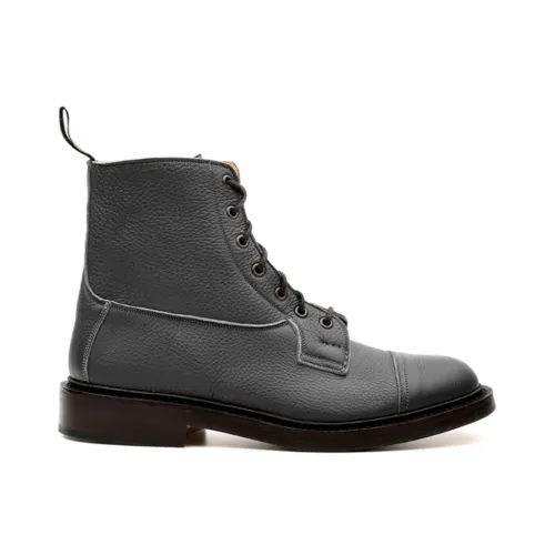 Tricker's , Grey Leather Boots ,Gray male, Sizes: