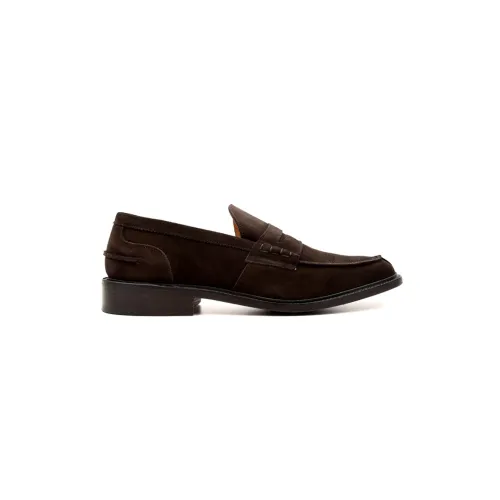 Tricker's , James Suede Flat Shoes ,Brown male, Sizes: