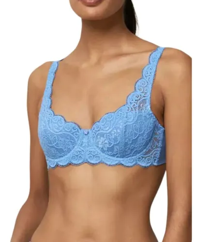 Triumph Womens Amourette 300 WHP Half Cup Padded Bra - Blue Polyamide
