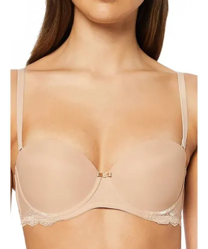 Triumph Womens Lovely Micro Multiway Push Up Bra Smooth Skin - Beige Polyamide