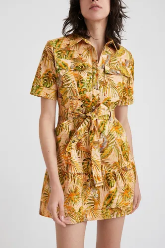 Tropical shirt dress - YELLOW - M