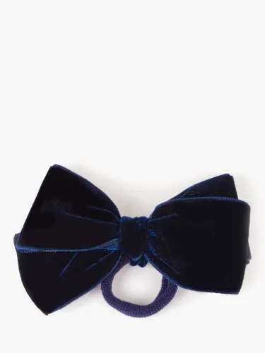Trotters Kids' Velvet Bow Hair Tie - Navy - Female