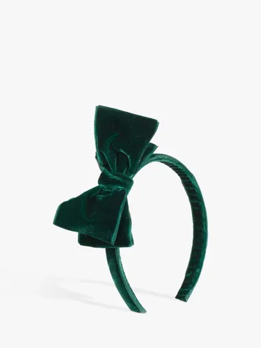 Trotters Kids' Velvet Bow Headband - Green - Female