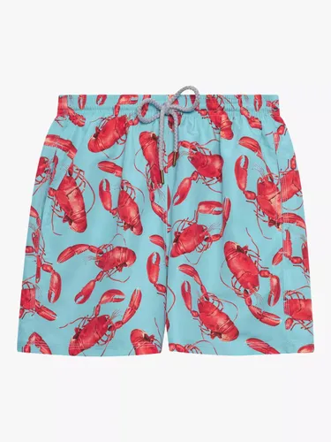 Trotters Lobster Print Swim Shorts, Aqua - Aqua - Male
