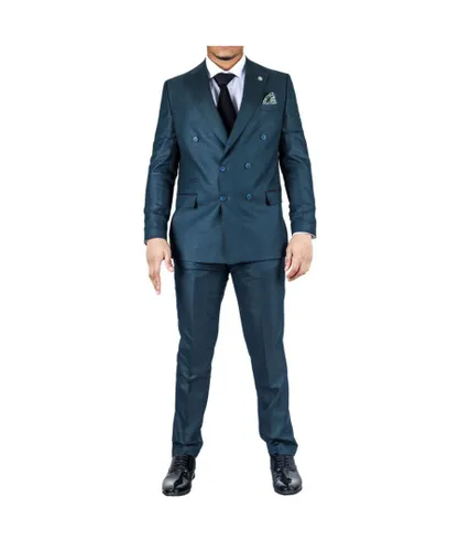 TruClothing Mens Classic Olive Double Breasted 2-Piece Suit
