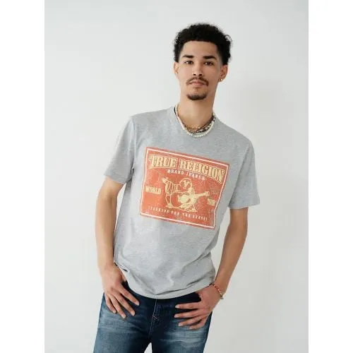 True Religion Mens Heather Grey Vintage Series T-Shirt