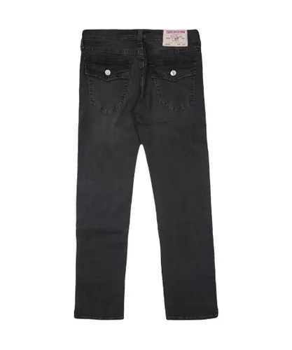 True Religion Mens Rocco Flap Relaxed Black Skinny Jeans Cotton