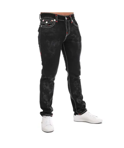 True Religion Mens Rocco Super T Flap Jeans in Denim - Blue Cotton