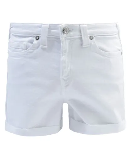 True Religion Womenss Jennie Denim Shorts in White