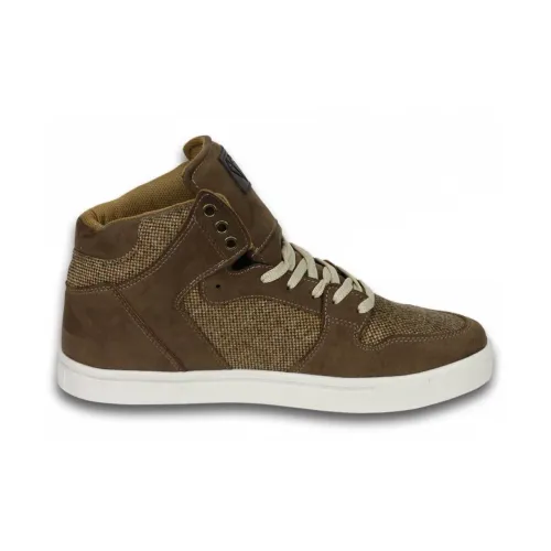 True Rise , Autumn Winter Shoes - Men High Top Sneakers ,Brown male, Sizes: