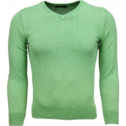 True Rise , Cheap Sweaters - But Exclusive Blanco V-Neck - M820-G ,Green male, Sizes: