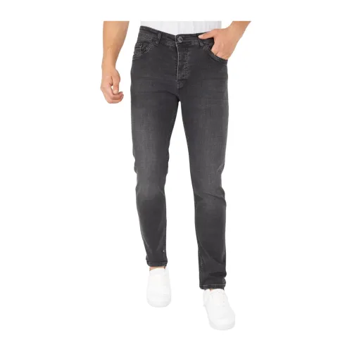 True Rise , Stretch Jeans Men Regular Fit - Dp18 ,Gray male, Sizes: