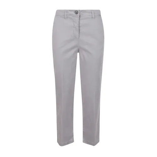 True Royal , Grey Cotton Trousers ,Gray female, Sizes: