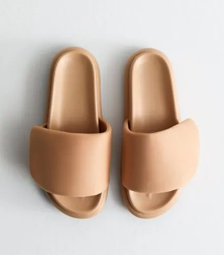 Truffle Camel Rip Tape Chunky Mules New Look