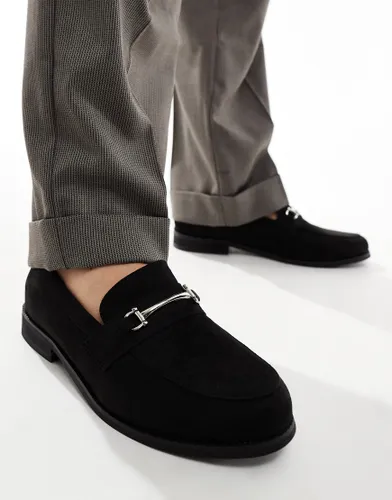 Truffle Collection snaffle trim loafers in black suede