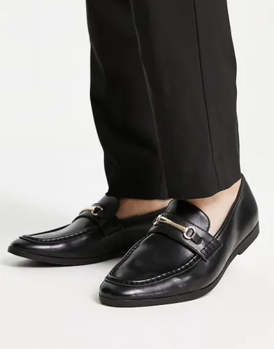 Truffle Collection snaffle trim loafers in black