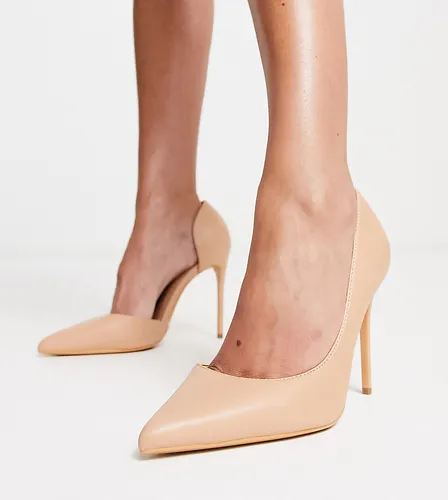 Truffle Collection Wide Fit stiletto heeled shoes in beige-Neutral