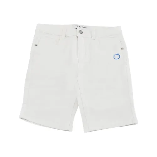 Trussardi , Bermuda 5-pocket shorts with logo embroidery ,White male, Sizes: