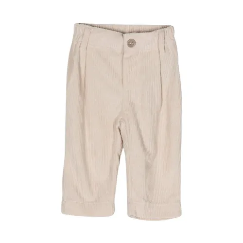 Trussardi , Classic Striped Velvet Pants ,Beige male, Sizes: