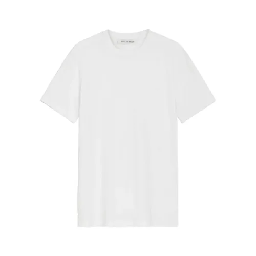 Trussardi , Greyhound Embroidery Cotton Stretch T-Shirt ,White male, Sizes: