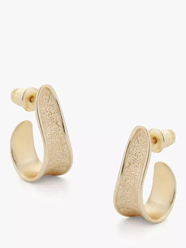 Tutti & Co Bask Textured Asymmetric Half Hoop Earrings - Gold - Female