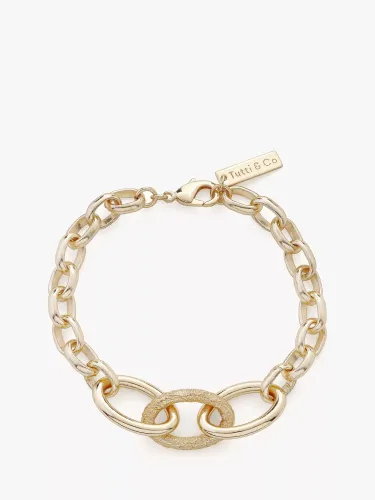Tutti & Co Behold Oval Link Chain Bracelet, Gold - Gold - Female