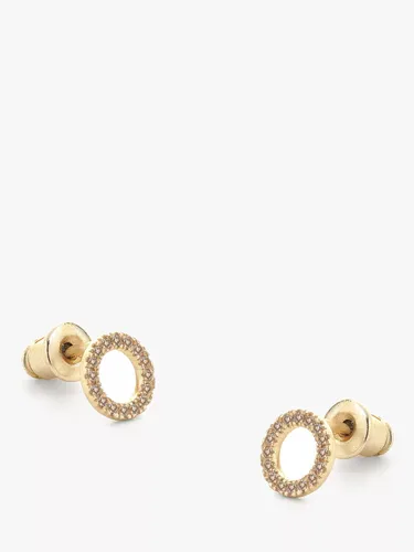 Tutti & Co Grand Cubic Zirconia Round Stud Earrings - Gold - Female