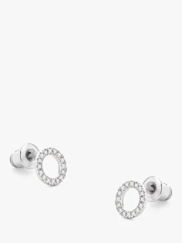 Tutti & Co Grand Cubic Zirconia Round Stud Earrings - Silver - Female