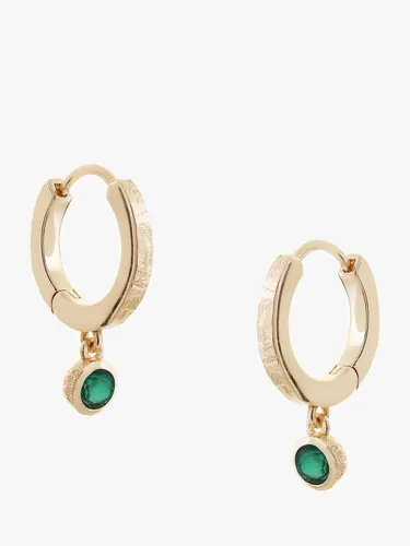 Tutti & Co May Birthstone Hoop Earrings, Green Onyx - Gold - Female