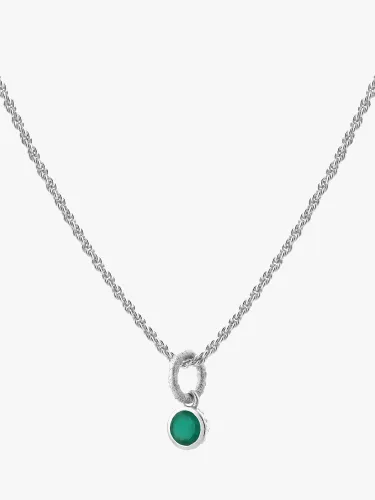 Tutti & Co May Birthstone Necklace, Green Onyx - Silver - Female