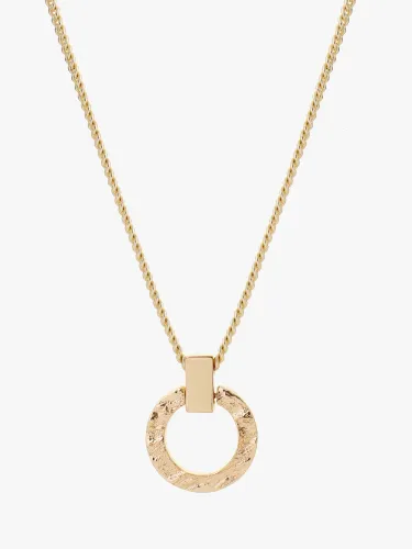 Tutti & Co Palm Collection Textured Circle Pendant Necklace - Gold - Female
