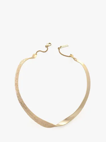 Tutti & Co Praise Textured Twist Collar Necklace - Gold - Female