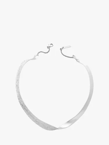 Tutti & Co Praise Textured Twist Collar Necklace - Silver - Female